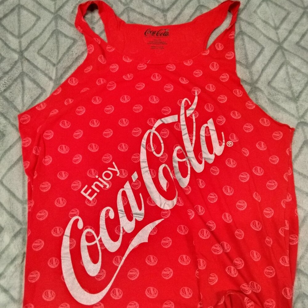 Red Coca-Cola Tank Top with bottle caps size xxl